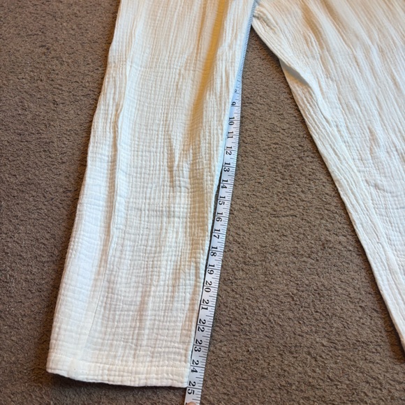 Billabong white 100% cotton pants size Small paper bag beach Wander On - Picture 4 of 8